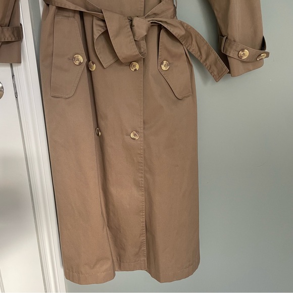 Vintage Brem Rainwear Classic Tan Lined Double Breasted Trench Coat Tie - Picture 7 of 16